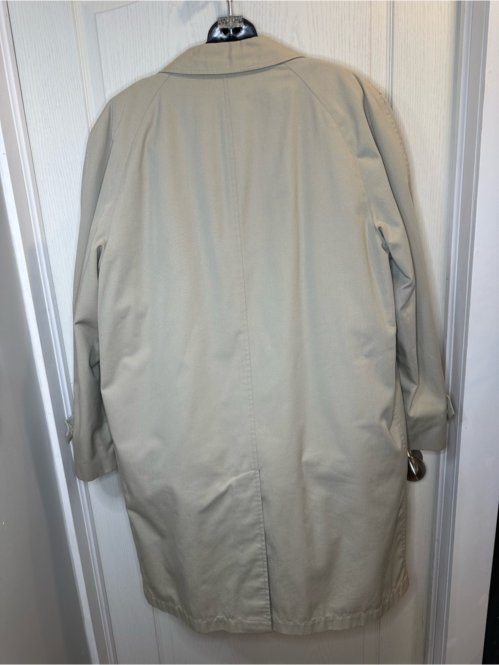 Men's Beige / khaki Trench Coat - Classic Single-Breasted faux fur lining sz 44 - Picture 14 of 15